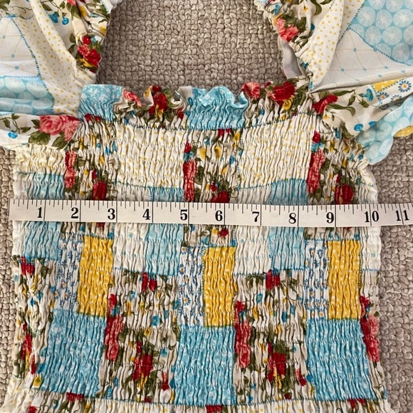 Floral Puff Sleeve Patchwork Nap Style Dress XS to S NWOT - Picture 3 of 10